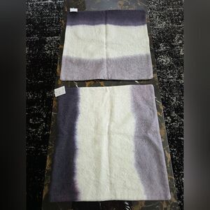 Pottery Barn Dip Dyed Linen Cotton Blend Pillow Cover Purple 22x22 Set Of 2 NWT